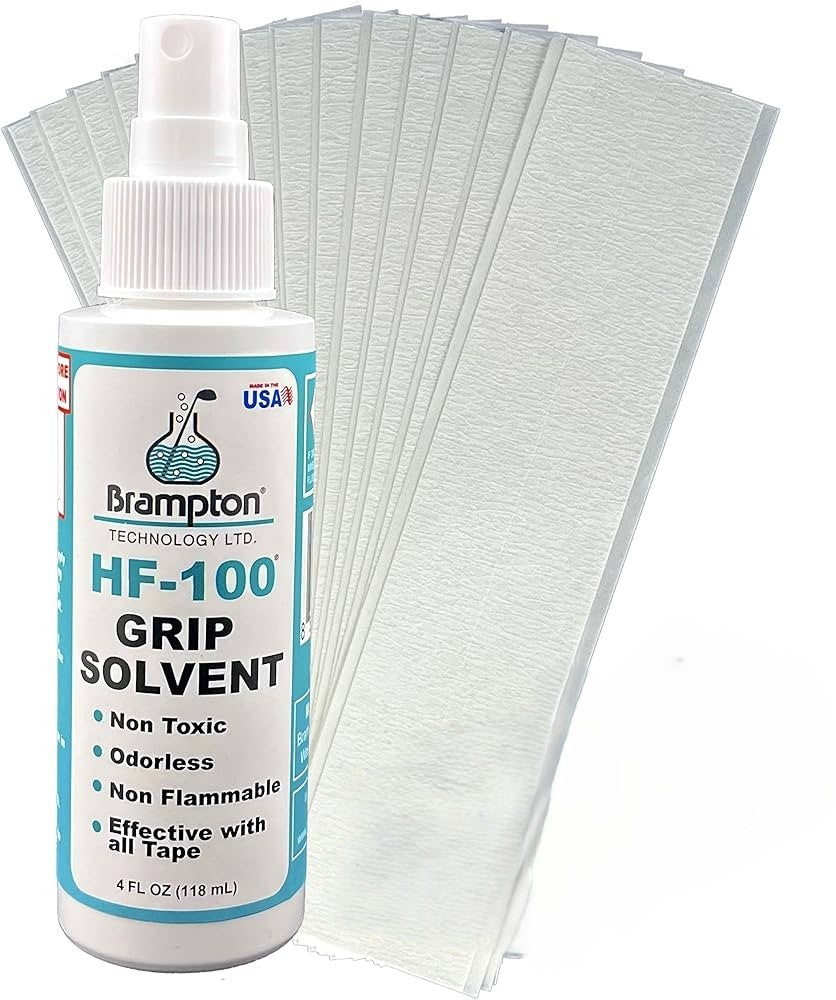 Brampton HF100 Solvent + 15 Tape Strips Regripping Combo Pack