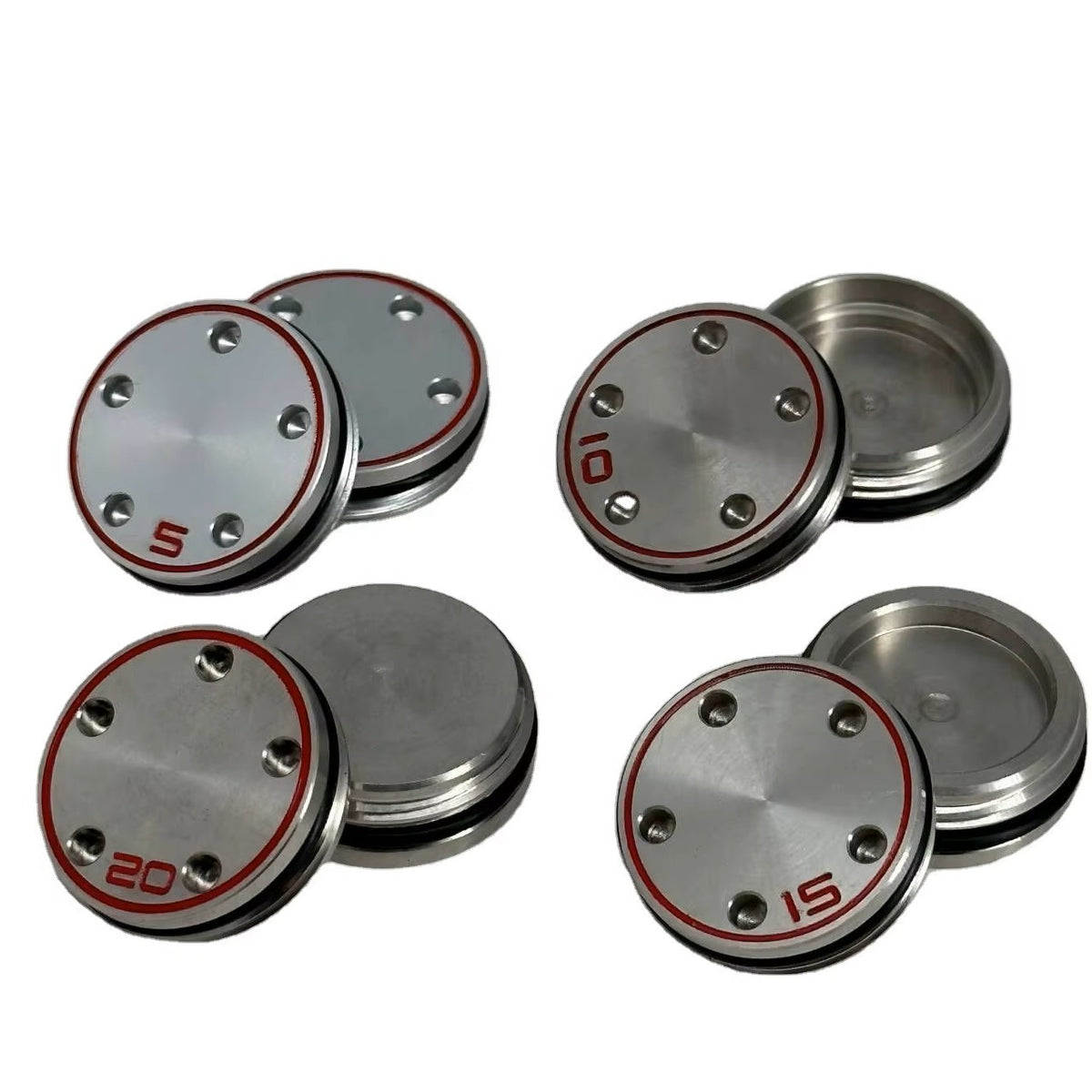 Scotty Cameron Large Thread Putter Weights – Silver with Red Accent (Pair)